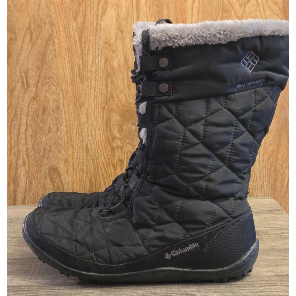Columbia Minx II Omni-Heat‎ Quilted Winter Boots Womens Size 10 Black